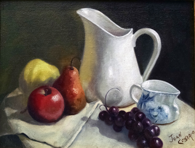 White Vase with Fruit.